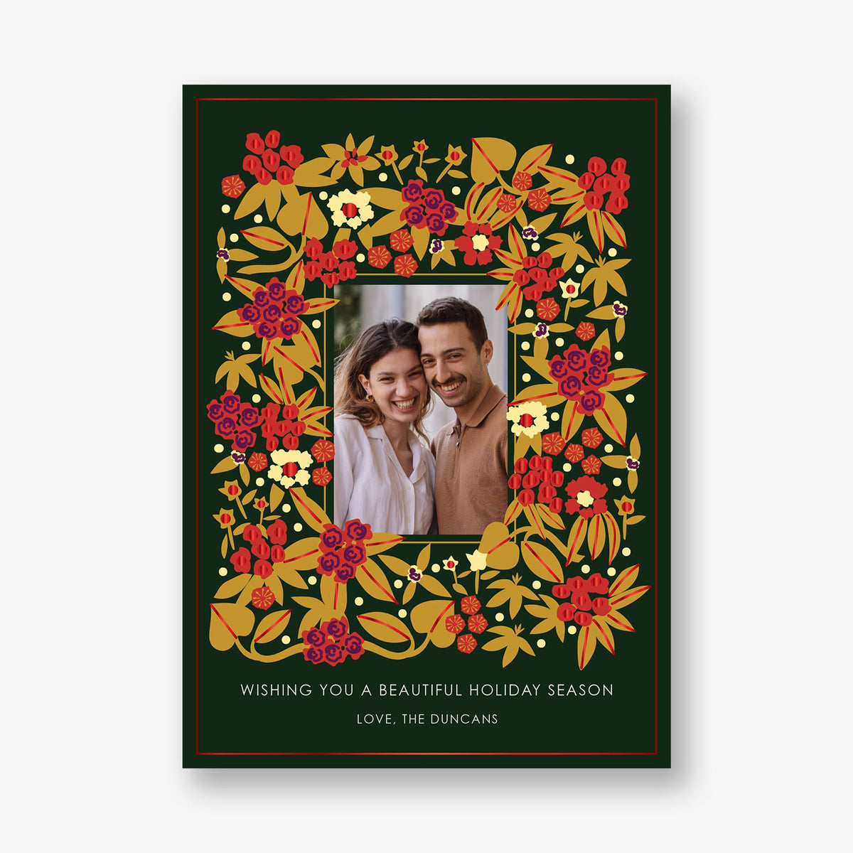 Wildflower Holiday Foil Holiday Photo Card