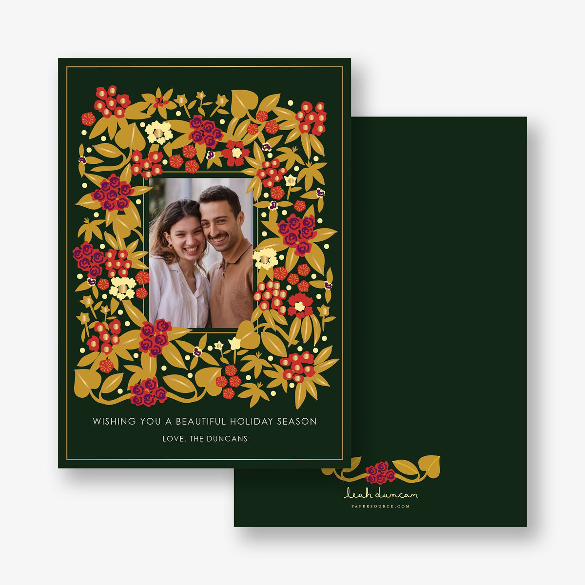 Wildflower Holiday Foil Holiday Photo Card