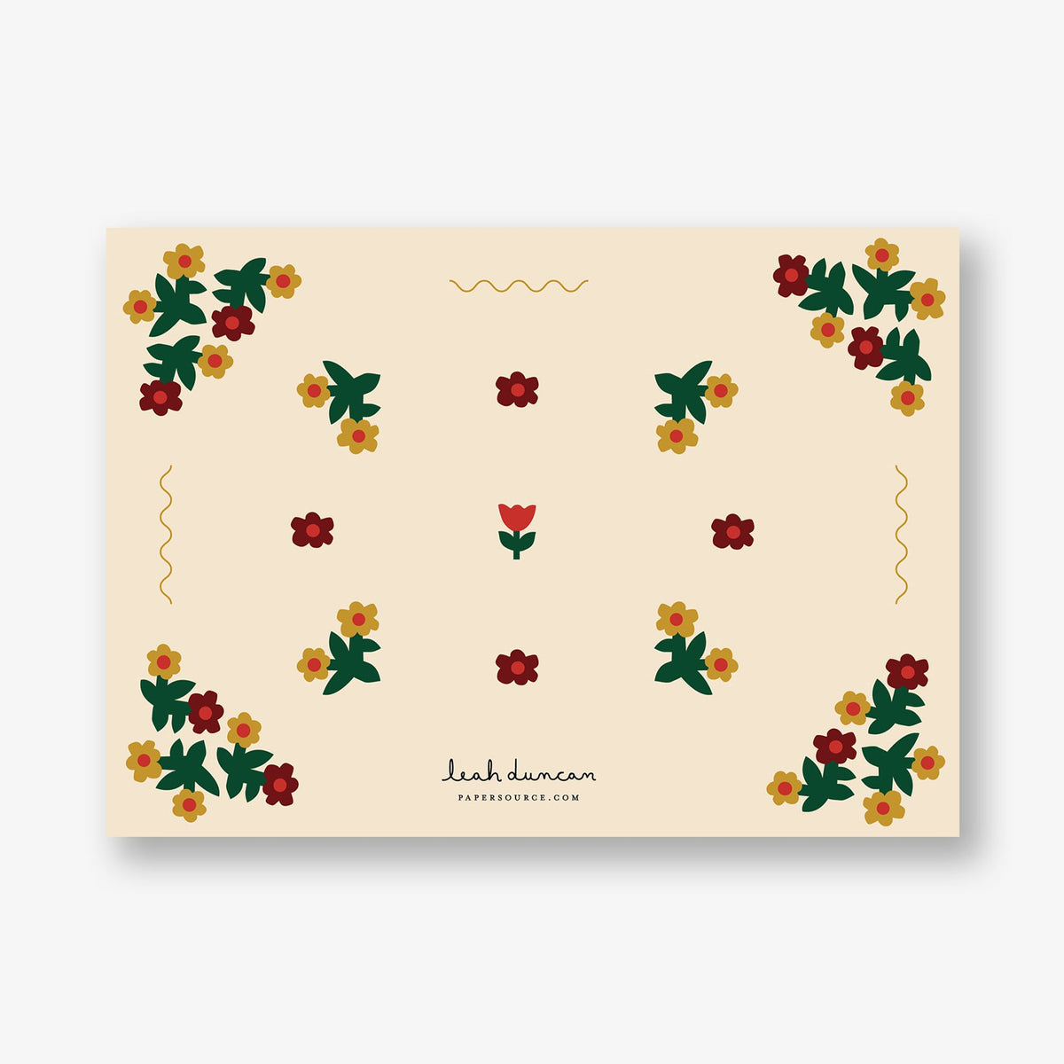 Folksy Floral Holiday Photo Card
