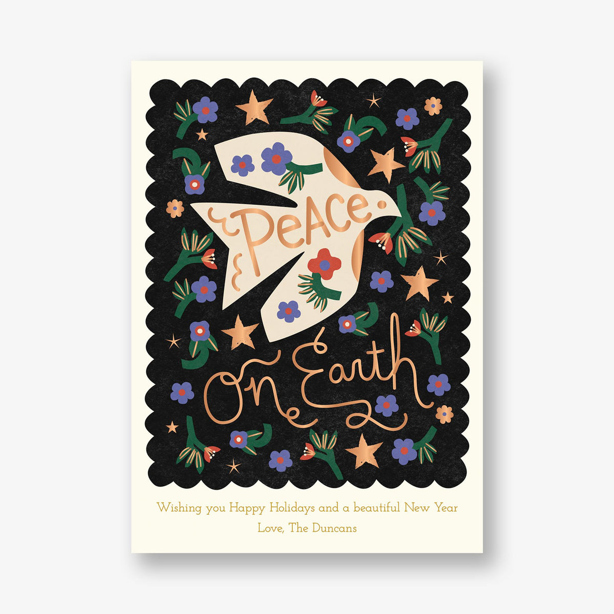 Peace Dove Foil Holiday Card