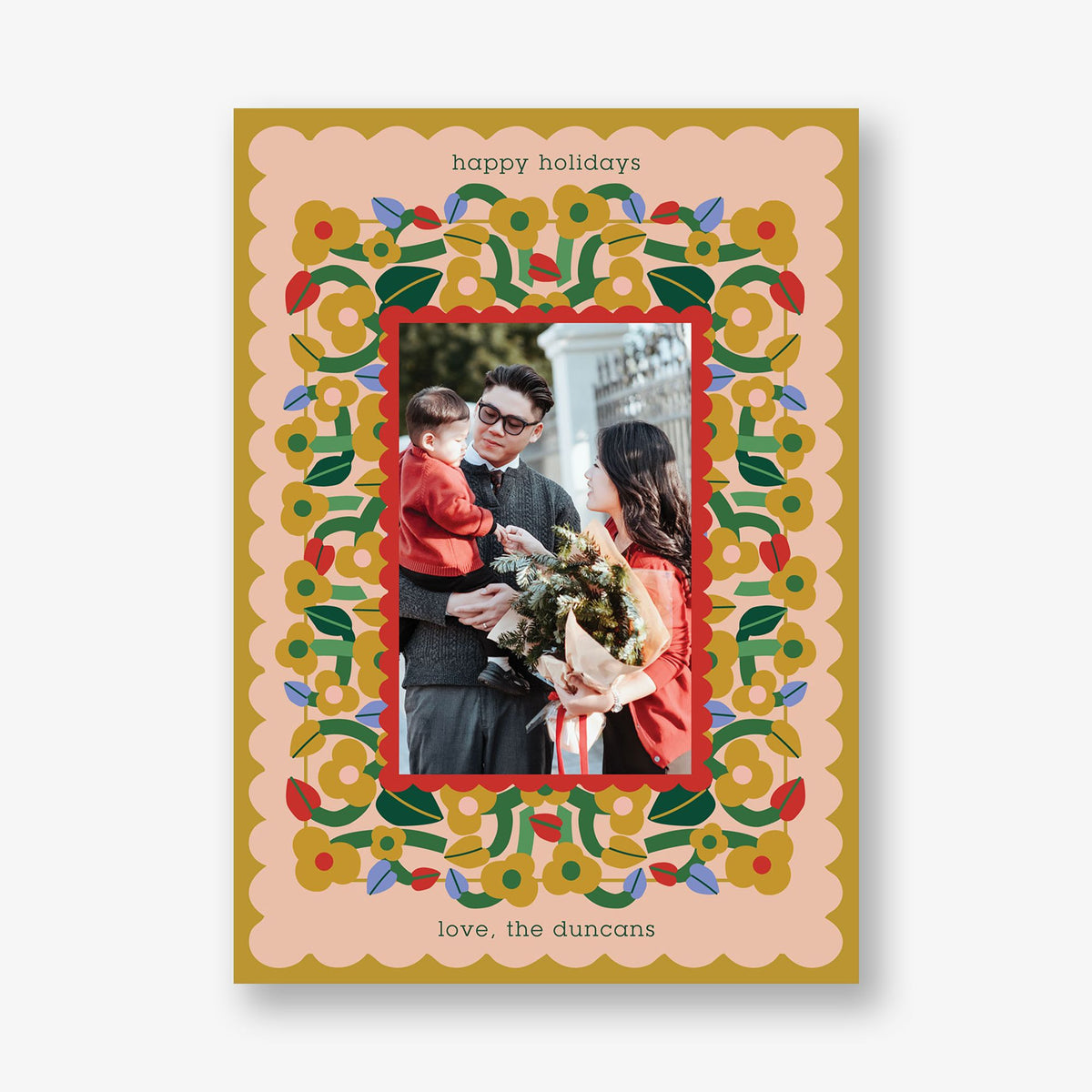 Flowering Vine Holiday Photo Card