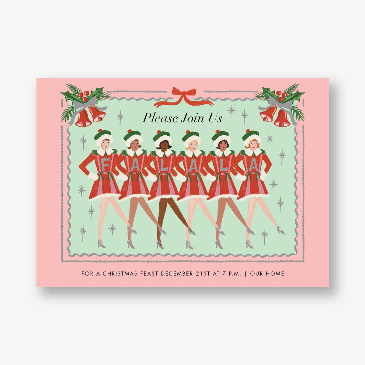 Merry Kickline Holiday Invitation