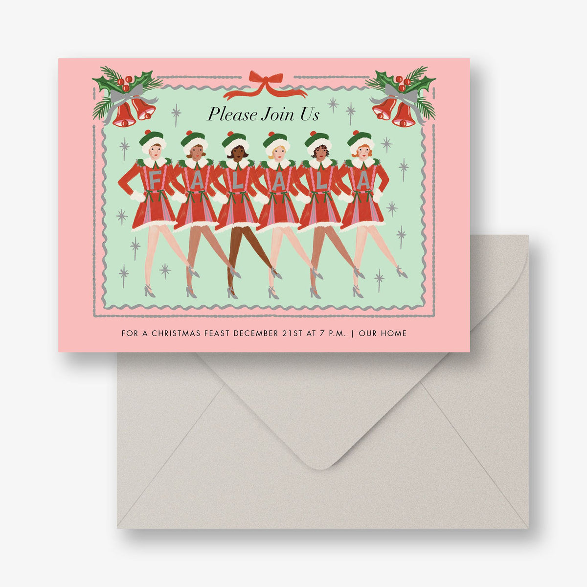 Merry Kickline Holiday Invitation