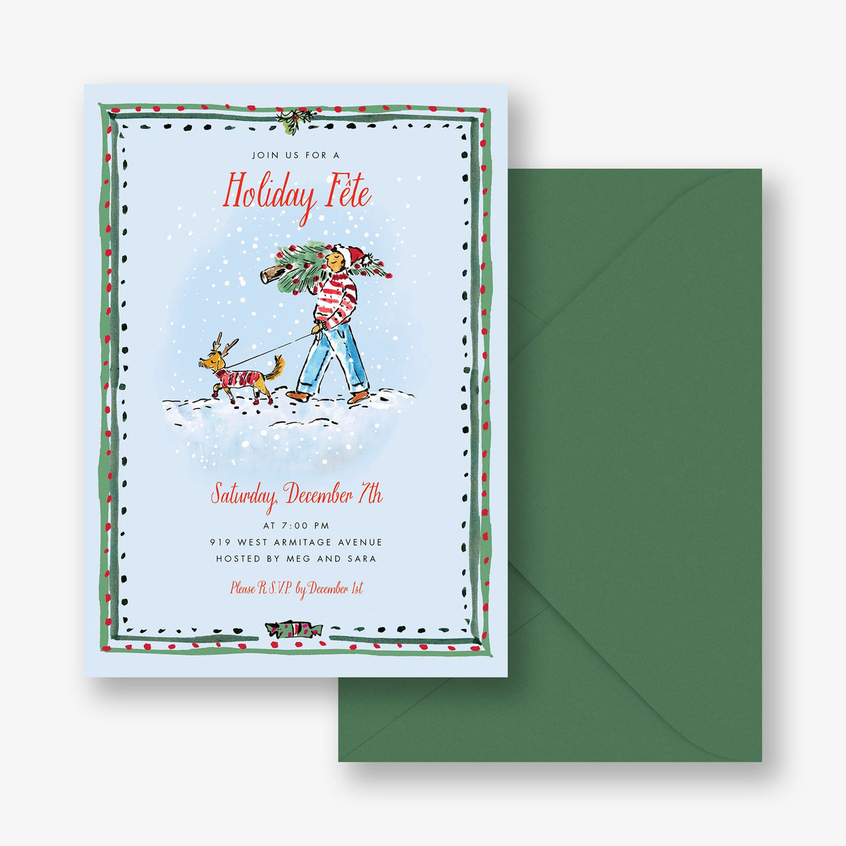 Haul Out the Holly Holiday Party Invitation