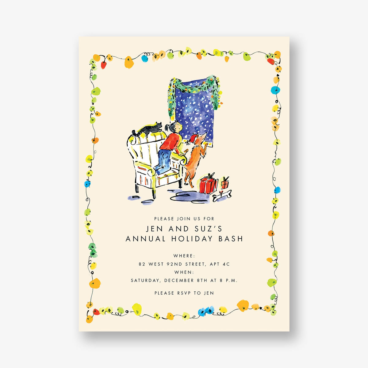 Twinkle Lights Holiday Party Invitation