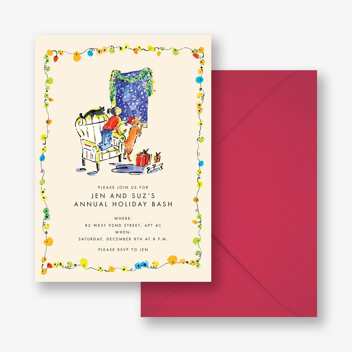 Twinkle Lights Holiday Party Invitation