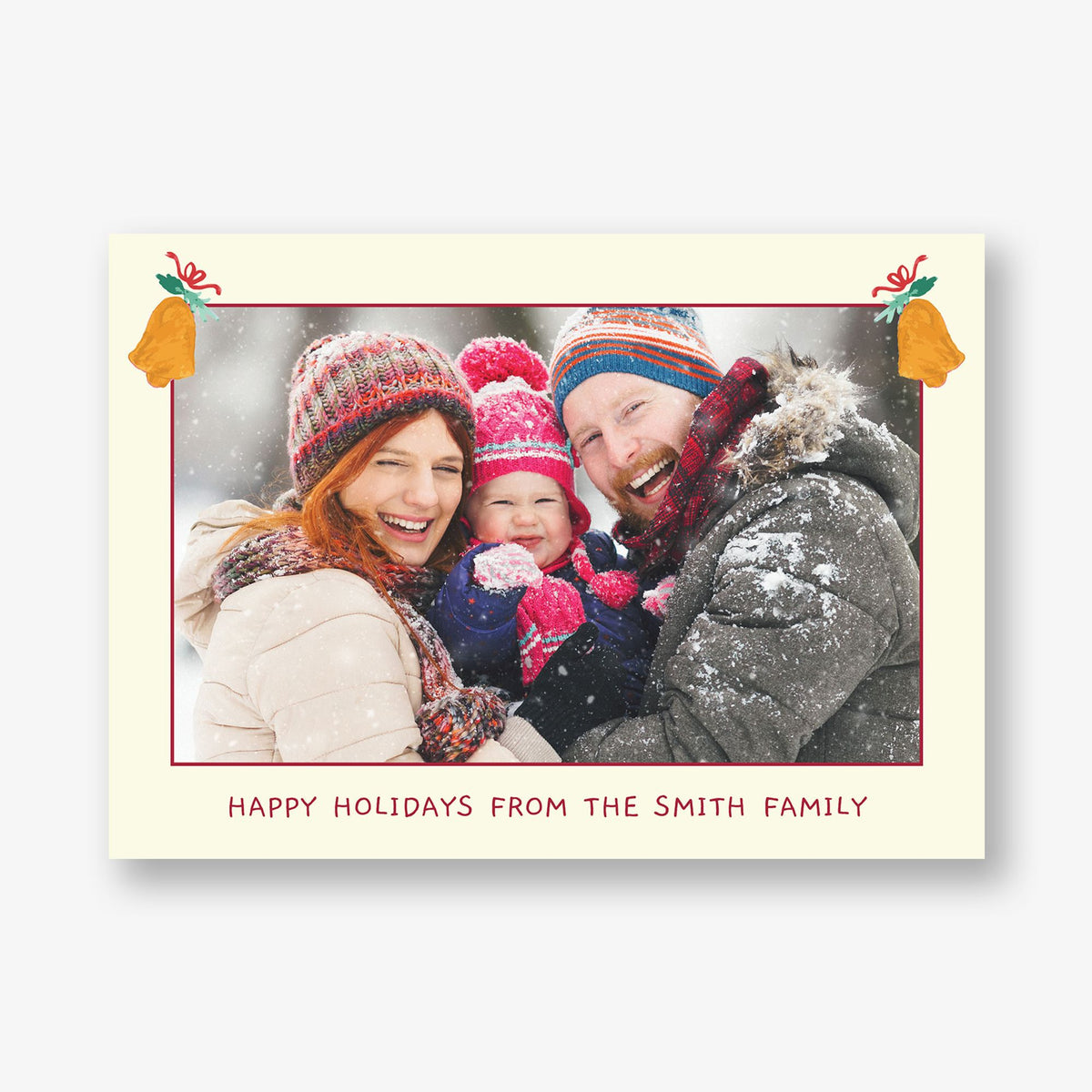 Holly Bells Holiday Photo Card