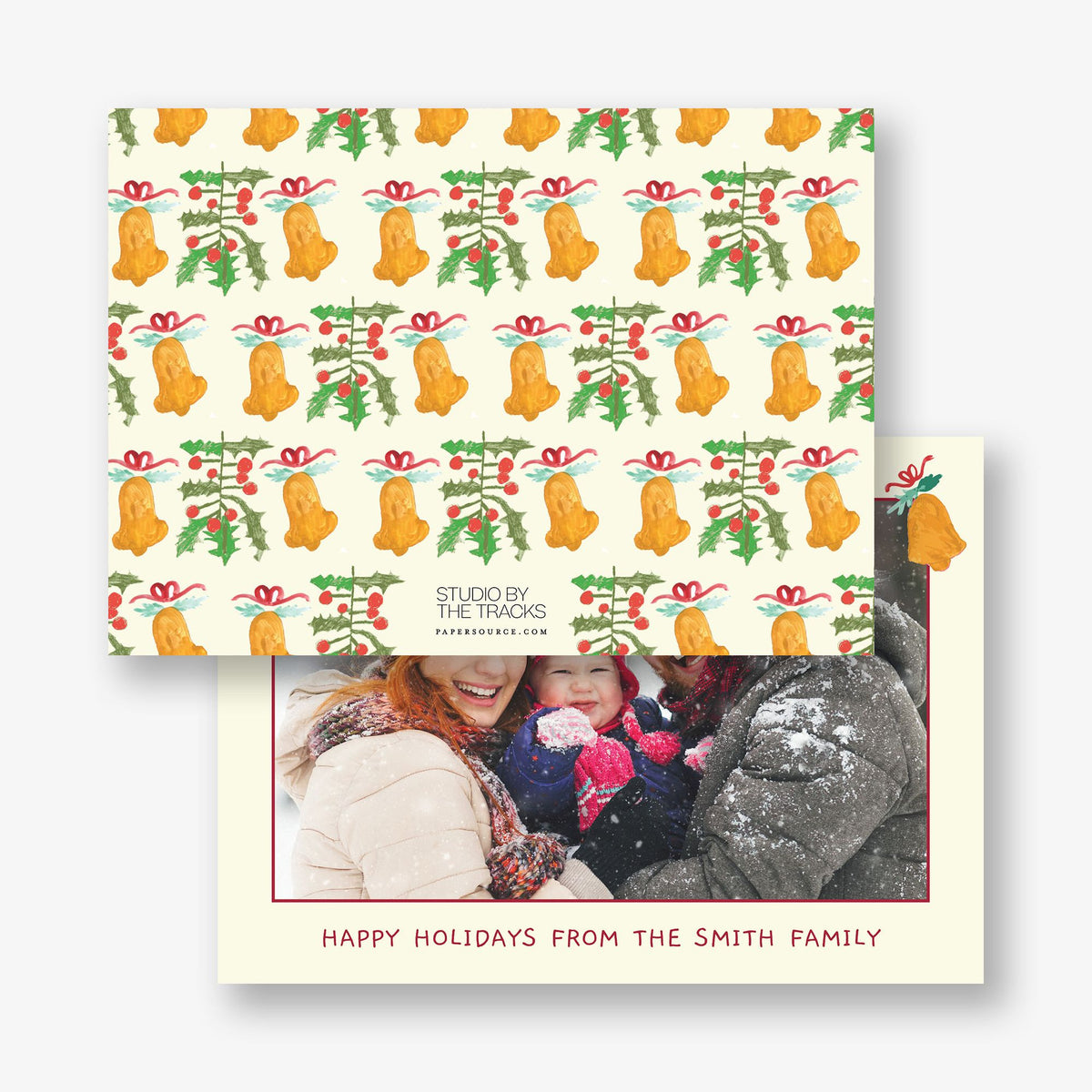 Holly Bells Holiday Photo Card