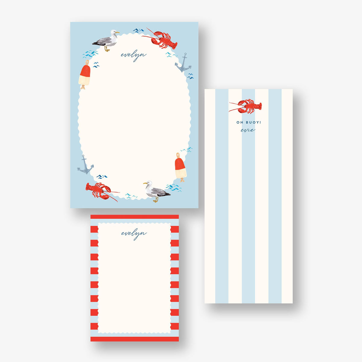Nautical Personalized Mixed Notepad Set