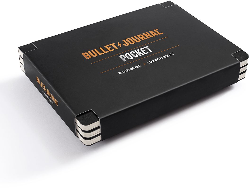 Leuchtturm Bullet Journal Pocket, dotted, black, 3-pack