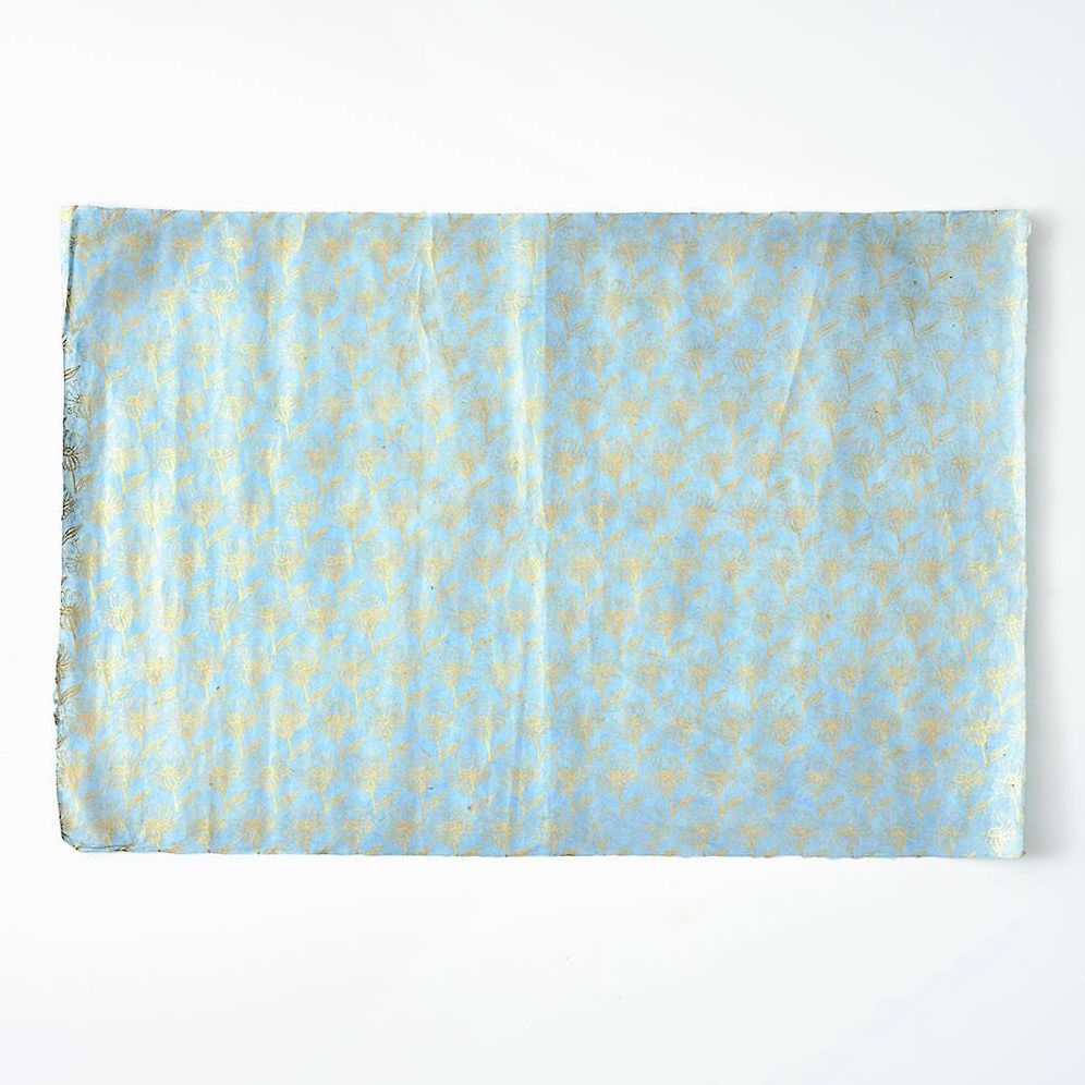 Marguerite Daisies on Light Blue Handmade Paper