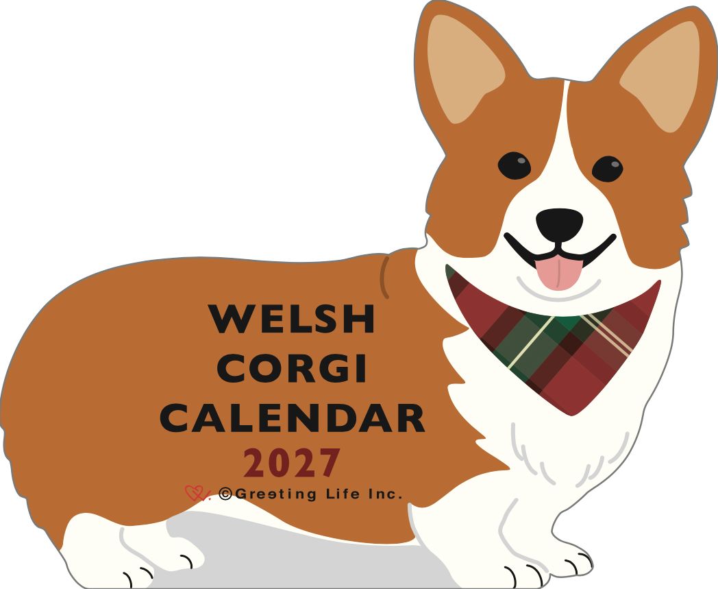2027 Die-Cut Calendar - Welsh Corgi