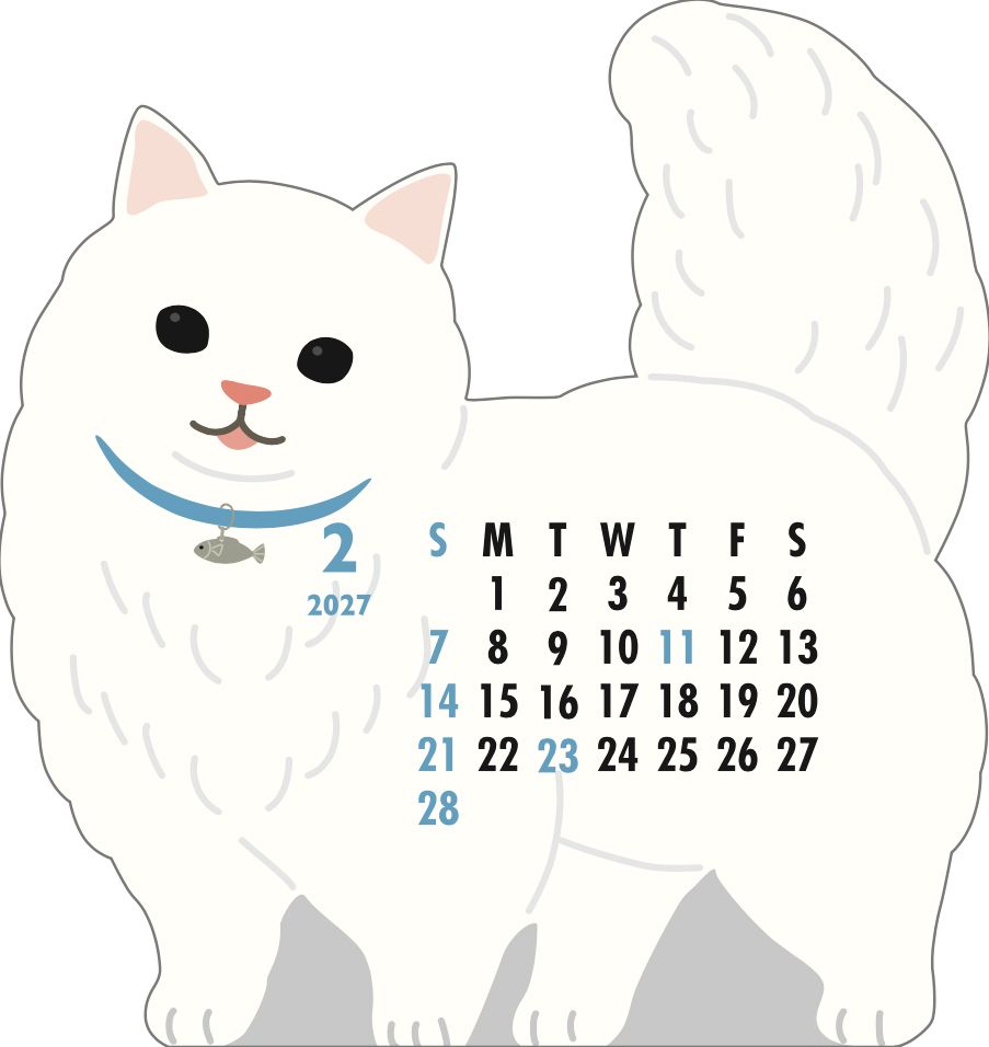 2027 Die-Cut Calendar - Munchkin Cat