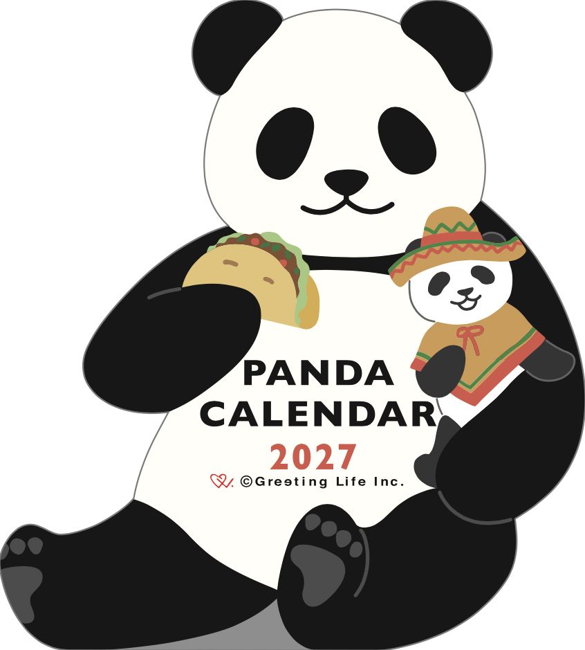 2027 Die-Cut Calendar - Panda