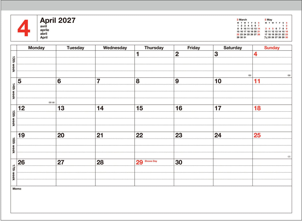 2027 Marks Blue Jan Start S Weekly Desk Planner