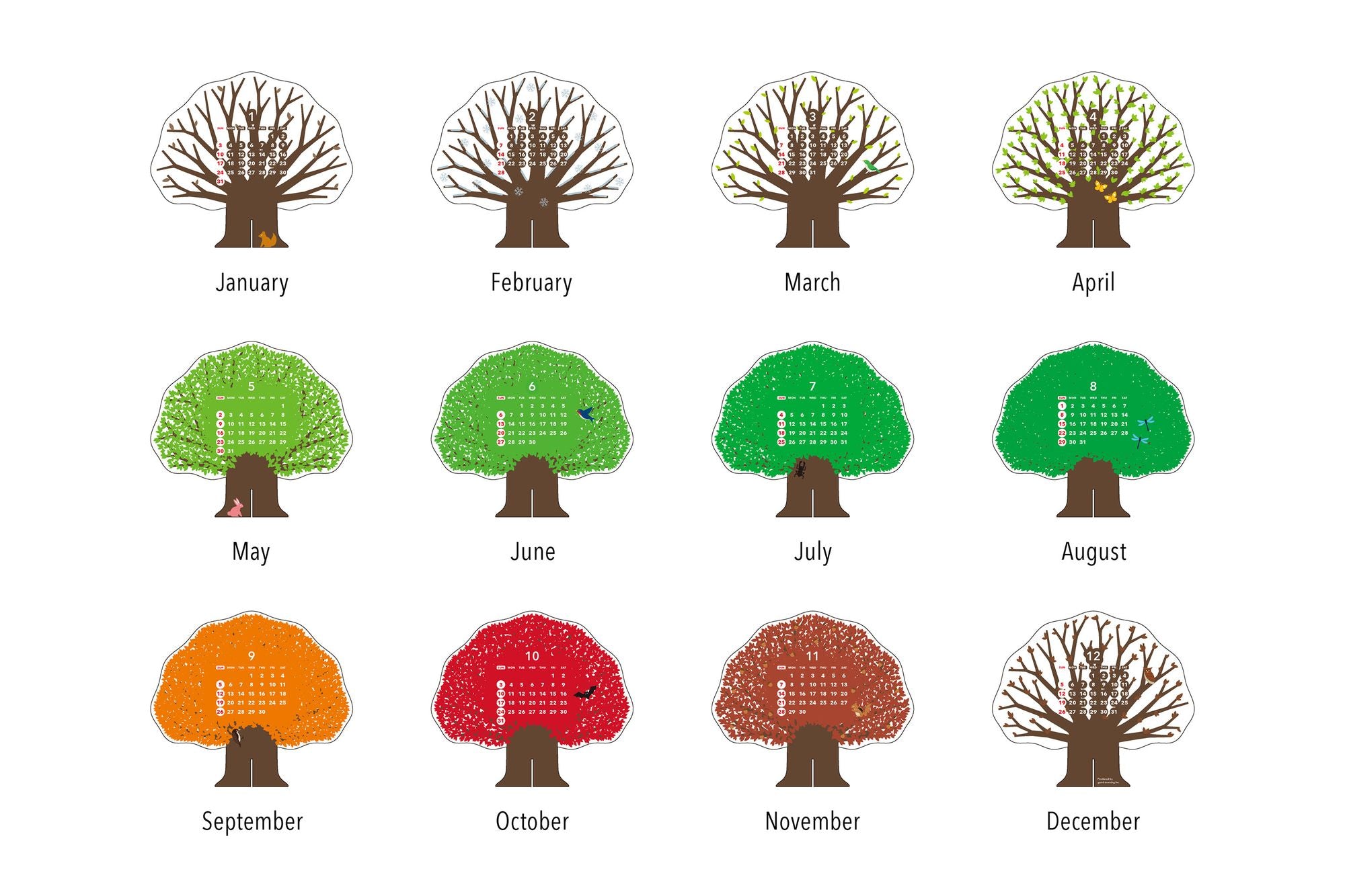 2027 Good Morning Calendar Tree