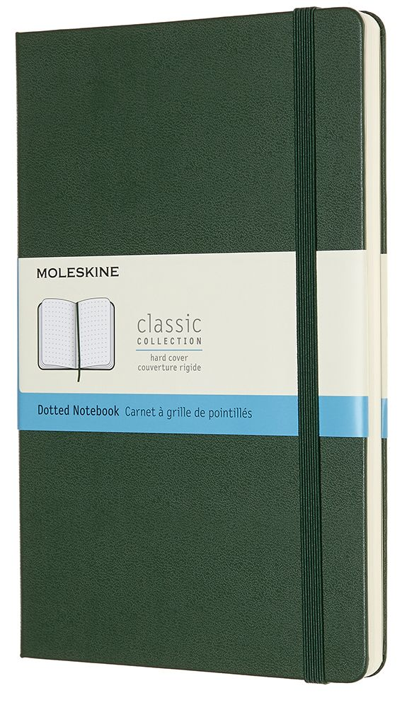 Moleskine Notebook, Large, Dotted, Myrtle Green, Hard (5 x 8.25)