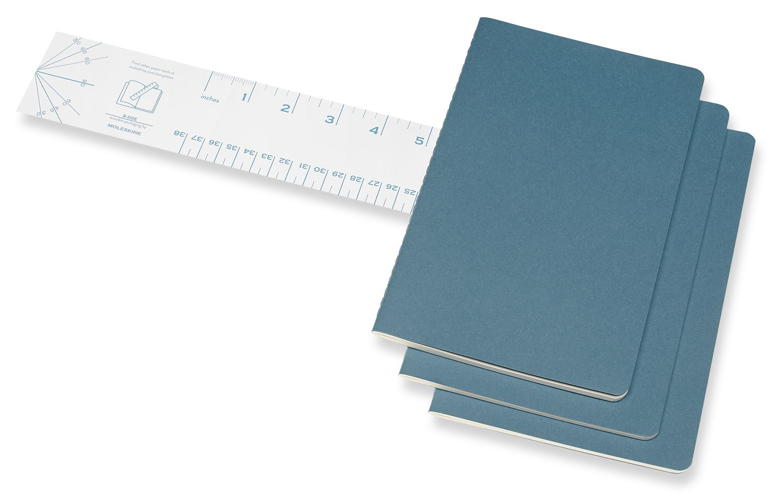 Moleskine Cahier Journal, Large, Ruled, Brisk Blue (8.25 x 5)