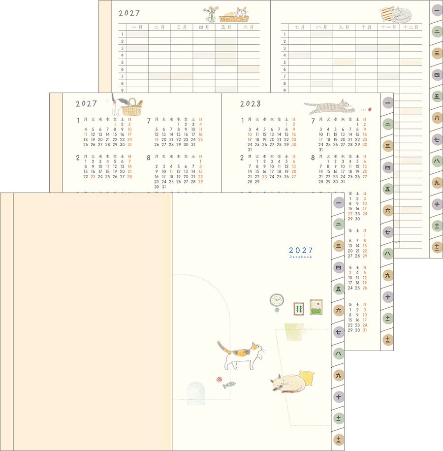 2027 Midori Pocket Diary Mini Cat
