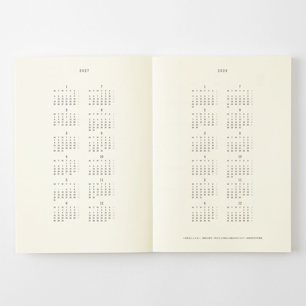 2027 Midori MD Notebook Diary A5