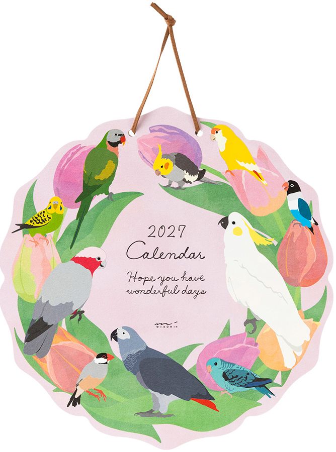 2027 Midori Calendar Wall Hanging Die Cut Bird