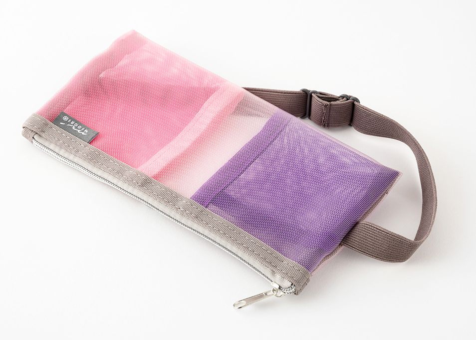 Midori Pink Mesh Book Band Pen Case: B6 - A5