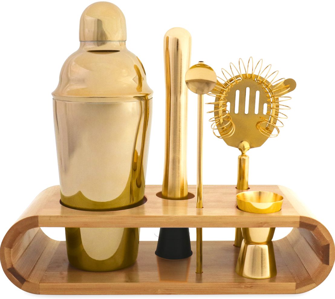 Cocktail Set with Bamboo Stand | Paper Source