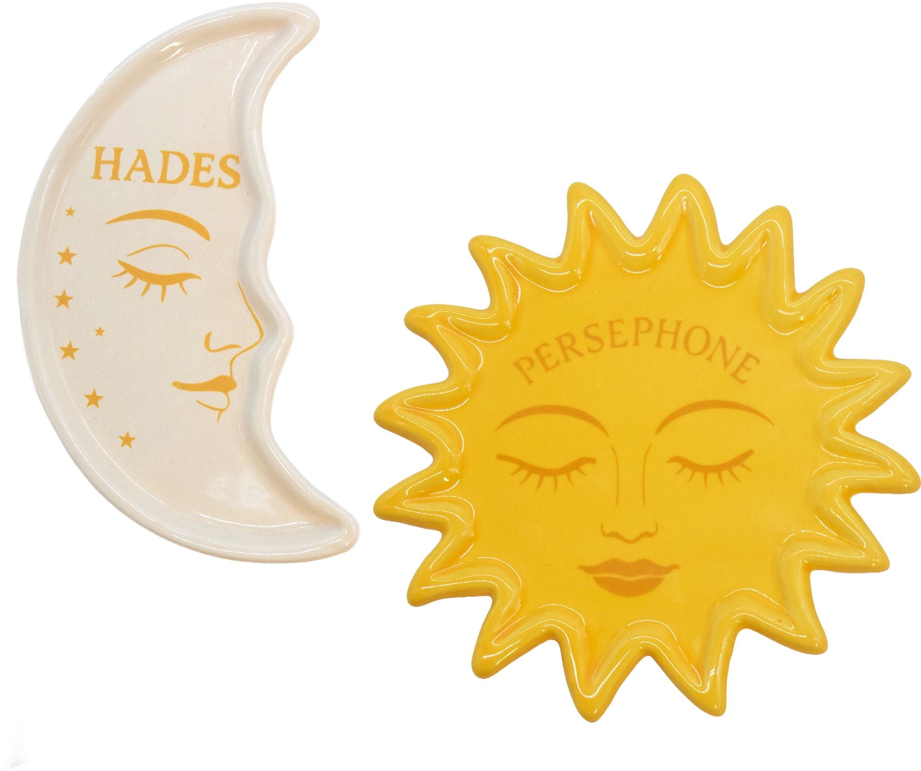 Greek Myth Ceramic Trinket Dish Set of 2, Hades and Persephone