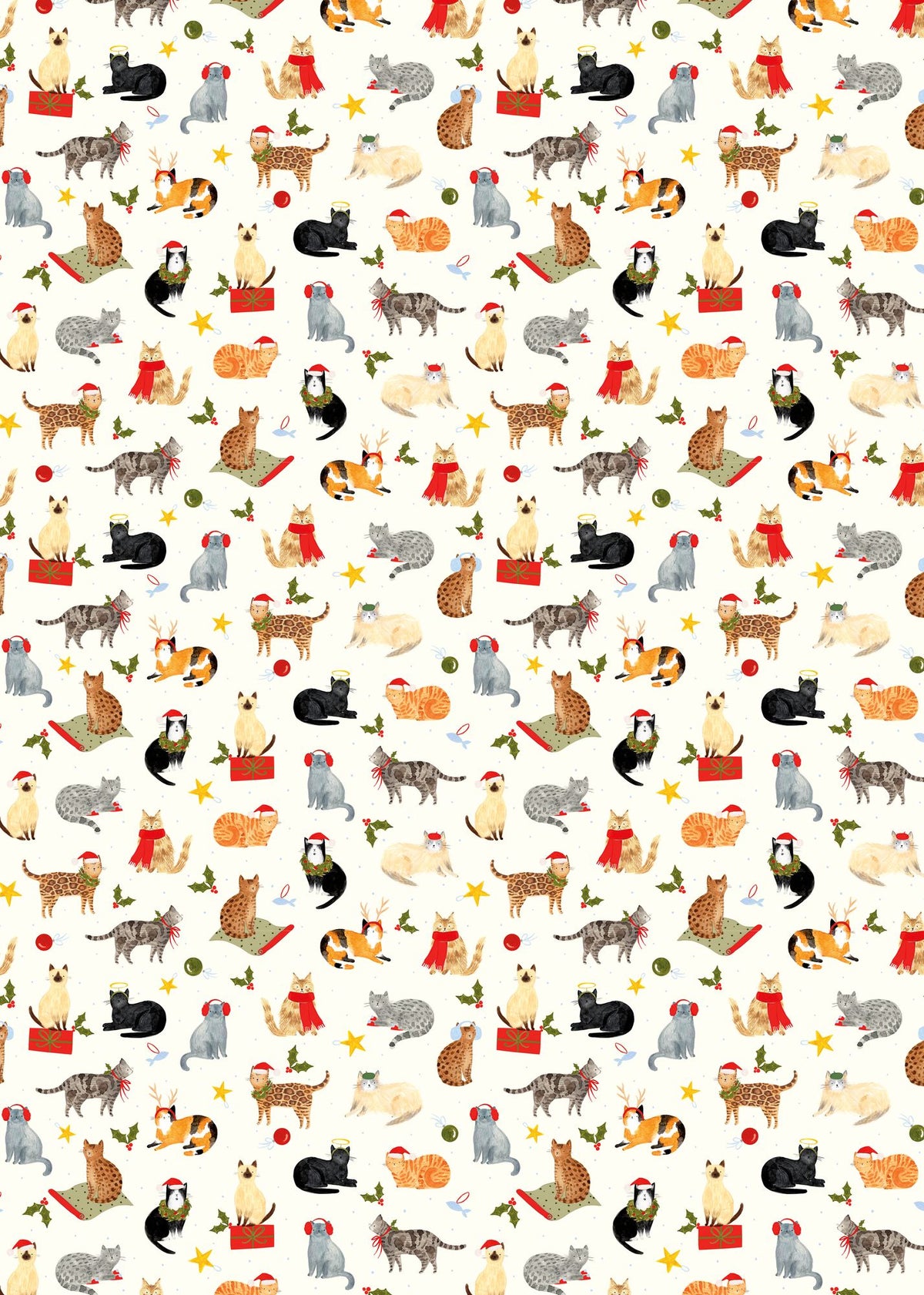 Santa Paws Cats Flat Wrap