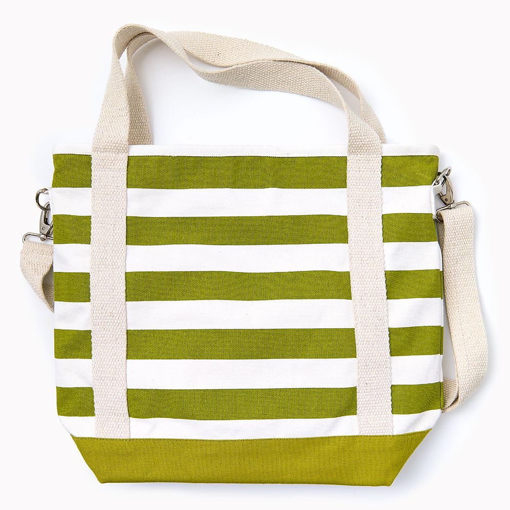 Striped Canvas Tote Bag