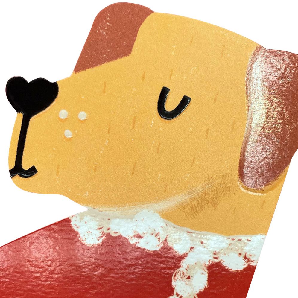 Golden Labrador Santa Christmas Card