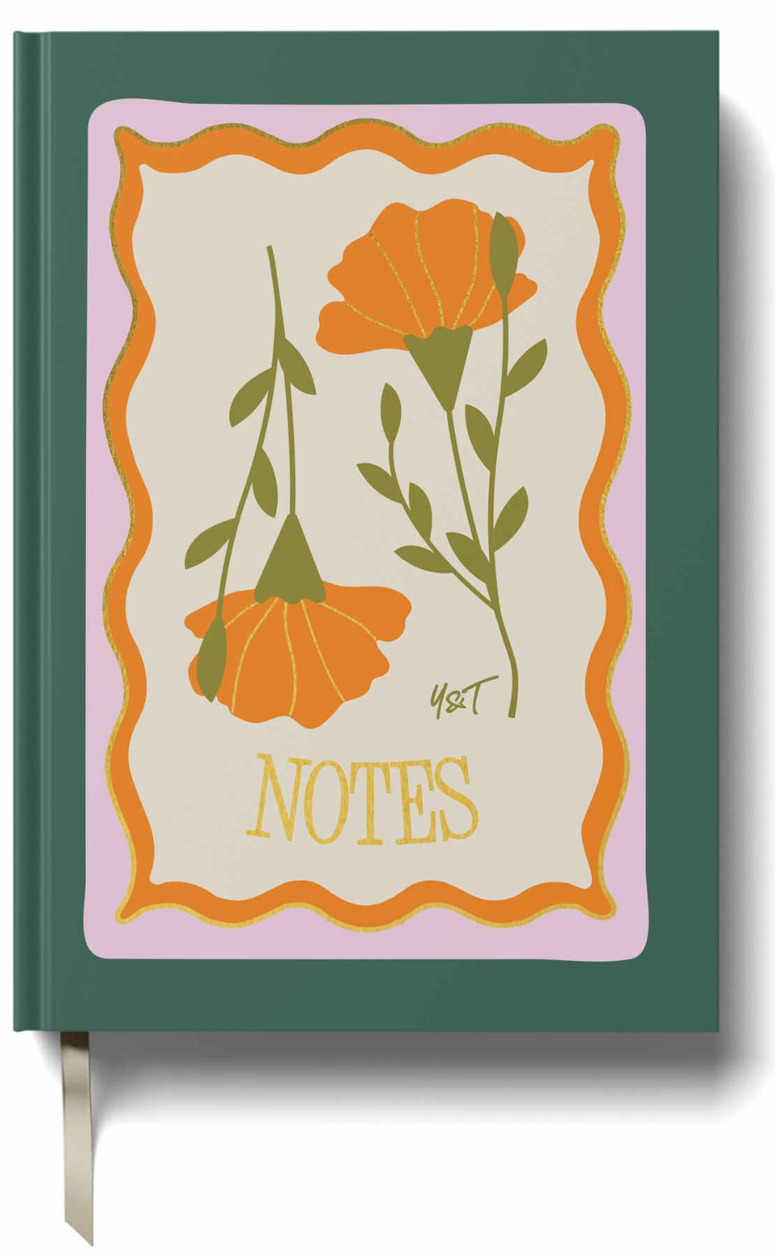Lined Notebook Hardback - Golden Bloom A5 - by Yop & Tom