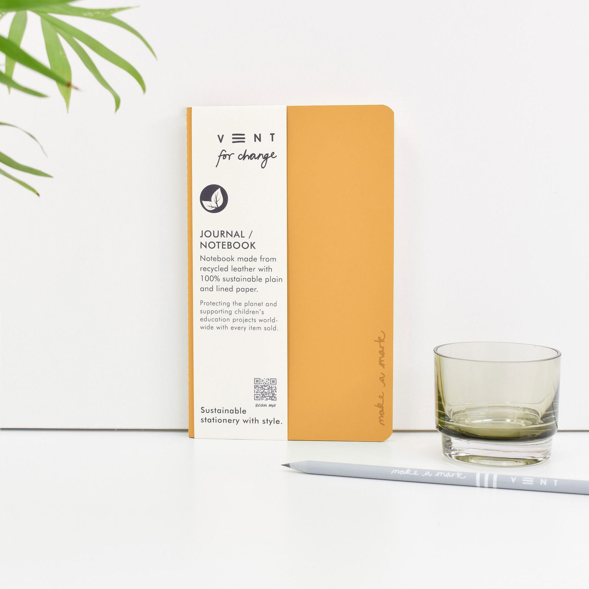 MAKE A MARK Medium Lined/Plain Notebook Yellow