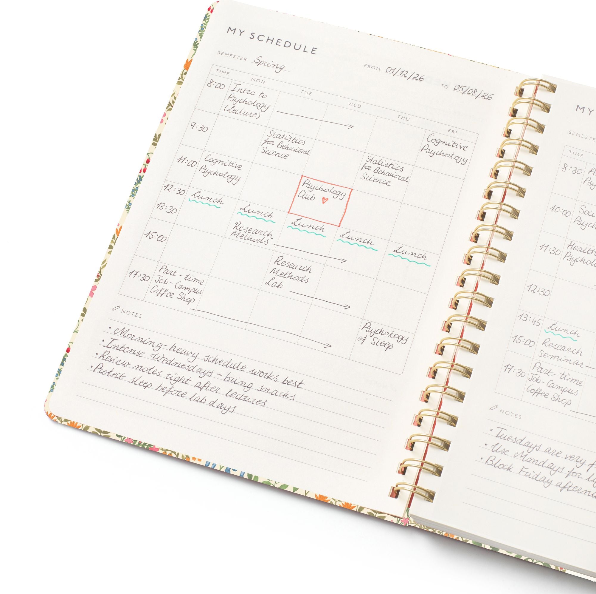 2026-2027 Papier B5 Academic Planner Delicate Fauna