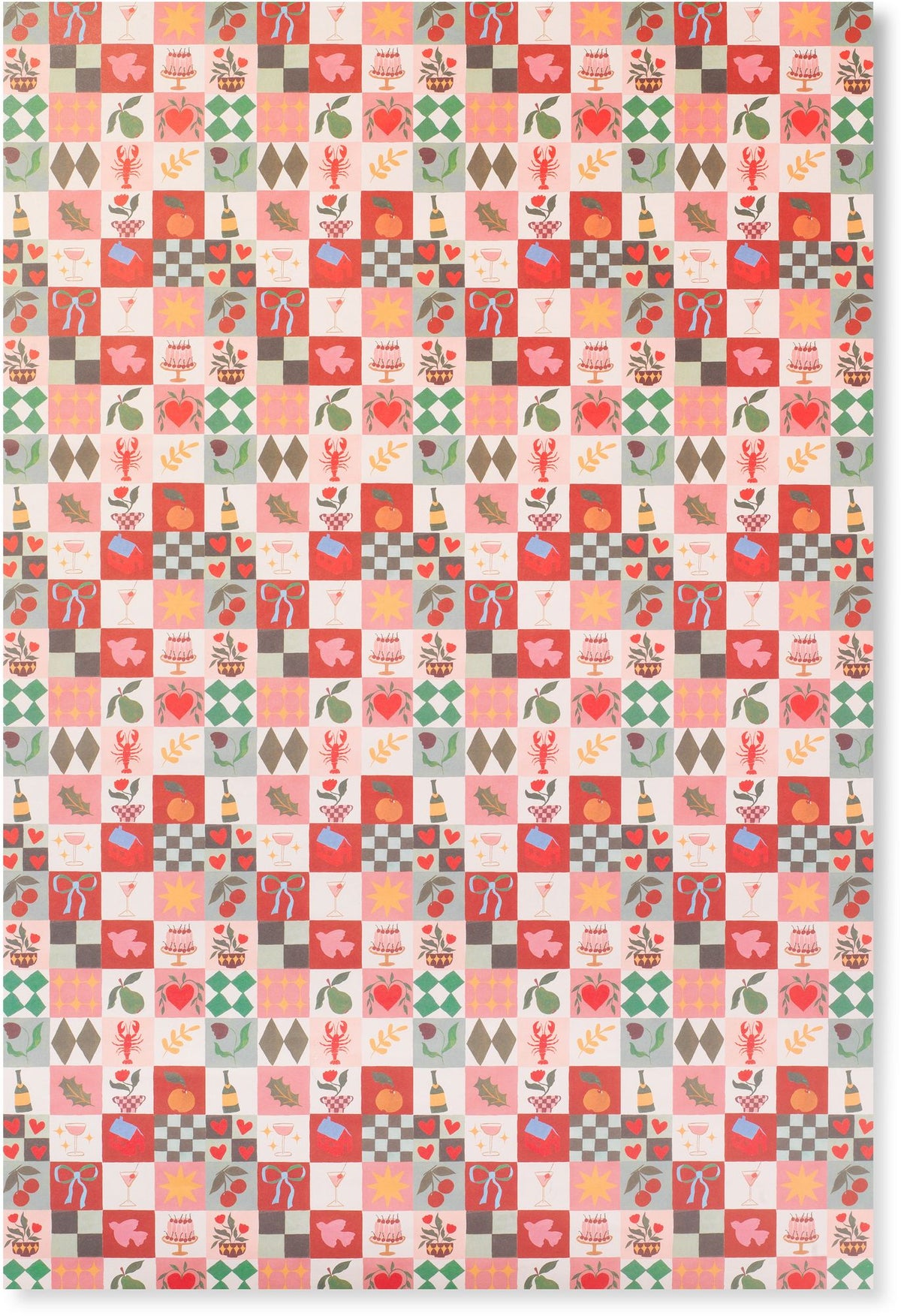 Christmas Winter Tiles Flat Wrap