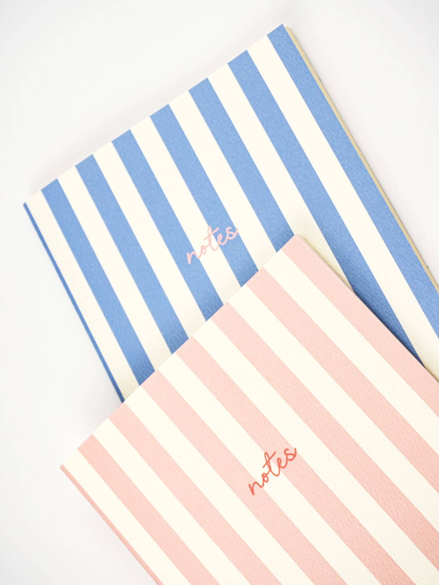 Handmade Striped Notebook 2PK Blue/Pink