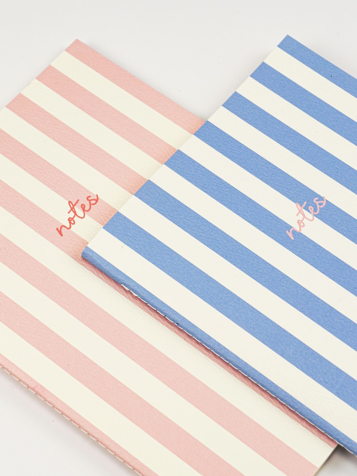 Handmade Striped Notebook 2PK Blue/Pink