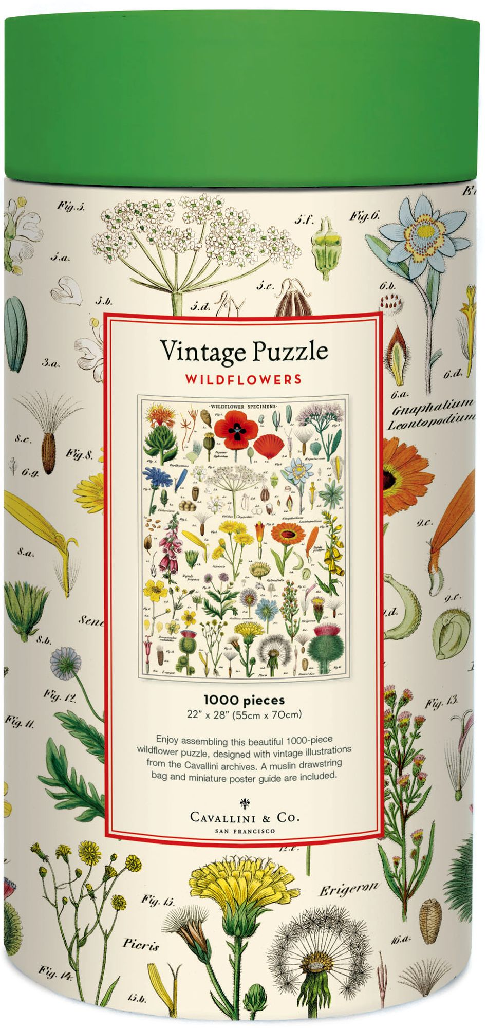Cavallini & Co - Wildflowers 1,000 Piece Jigsaw Puzzle