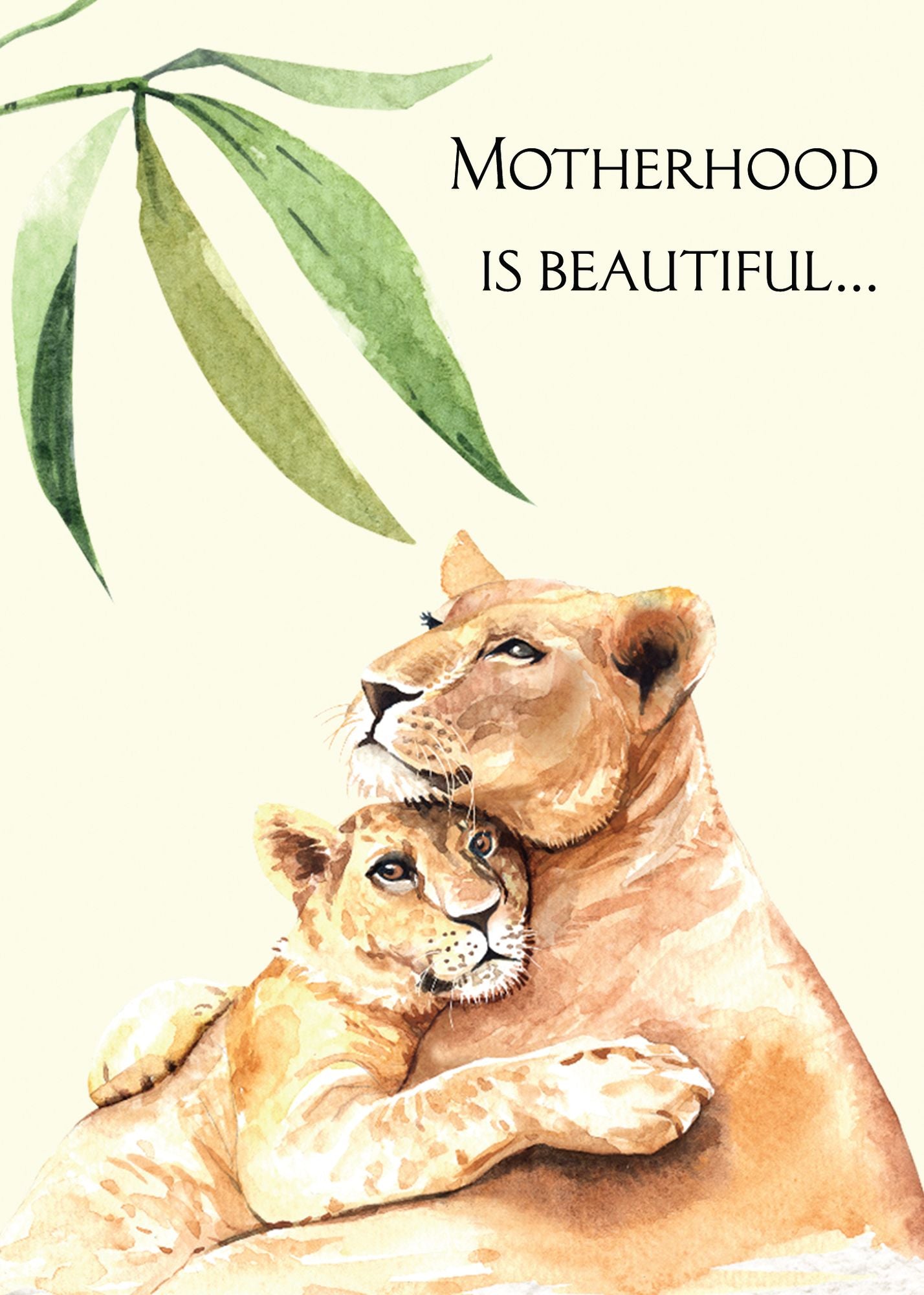 Mother's Day Greeting Card Love You Mom with Tigers Hugging