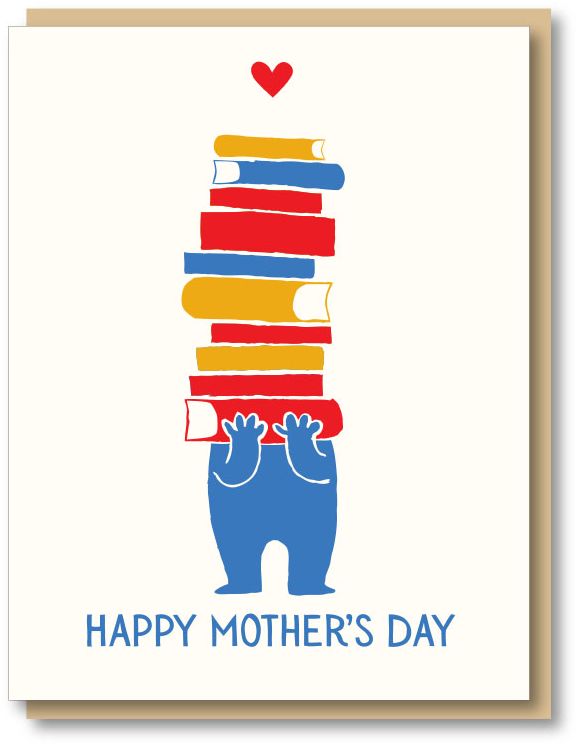 Mother's Day Greeting Card Stack Of Books