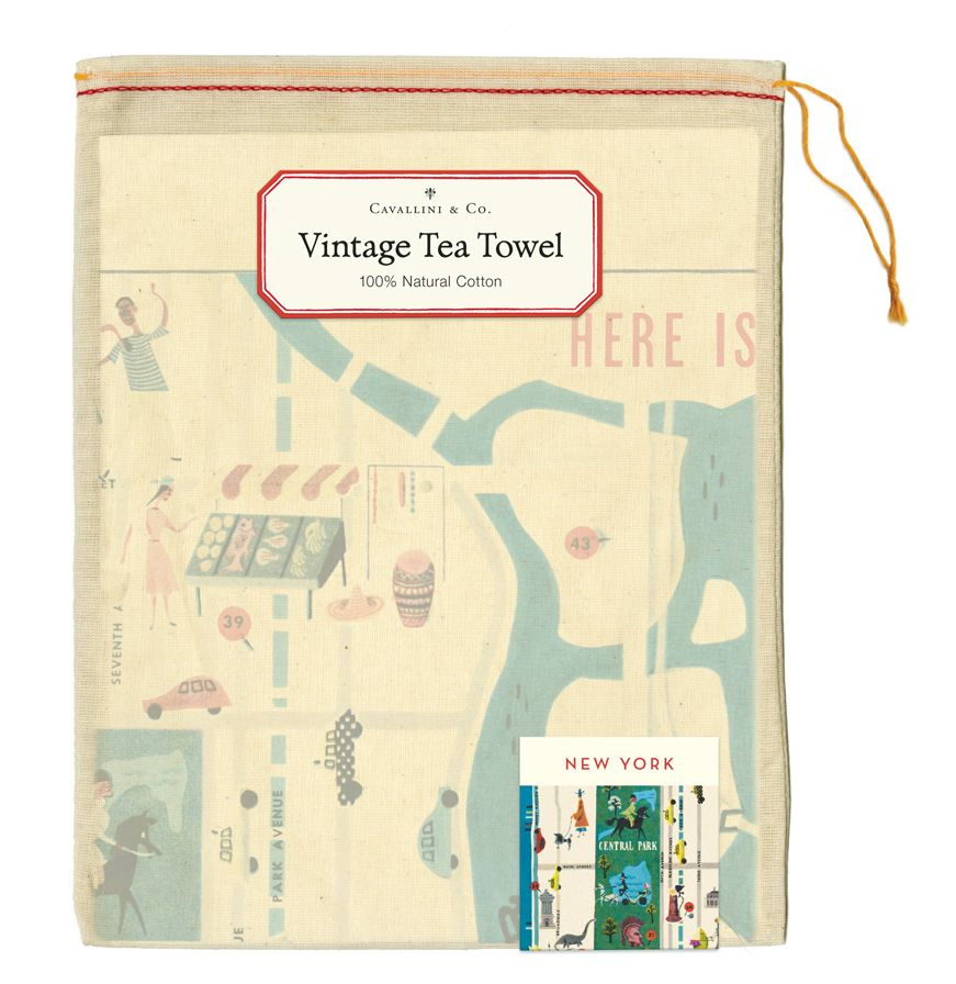 New York Map Tea Towel