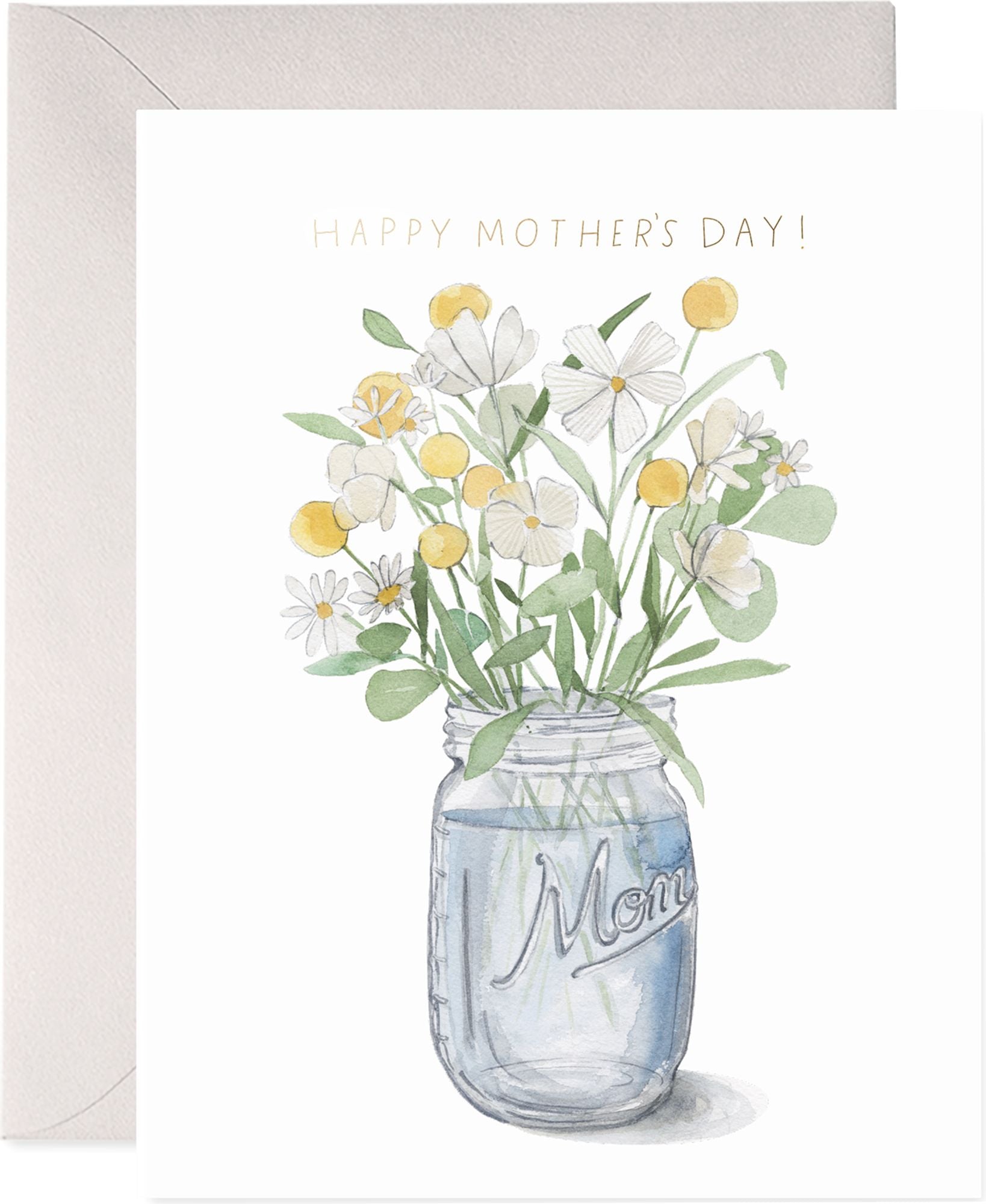 Mother's Day Greeting Card Mason Jar Flowers