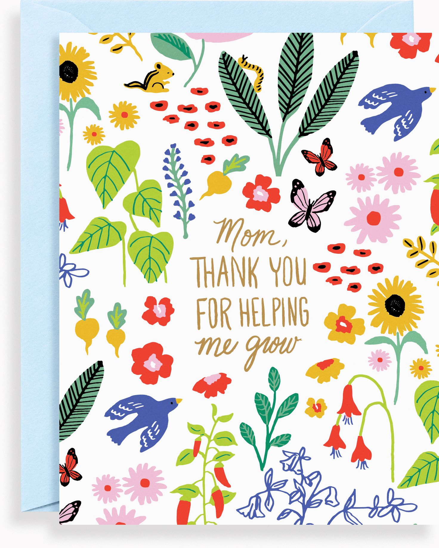 Mother's Day Greeting Card - Thank You for Helping Me Grow