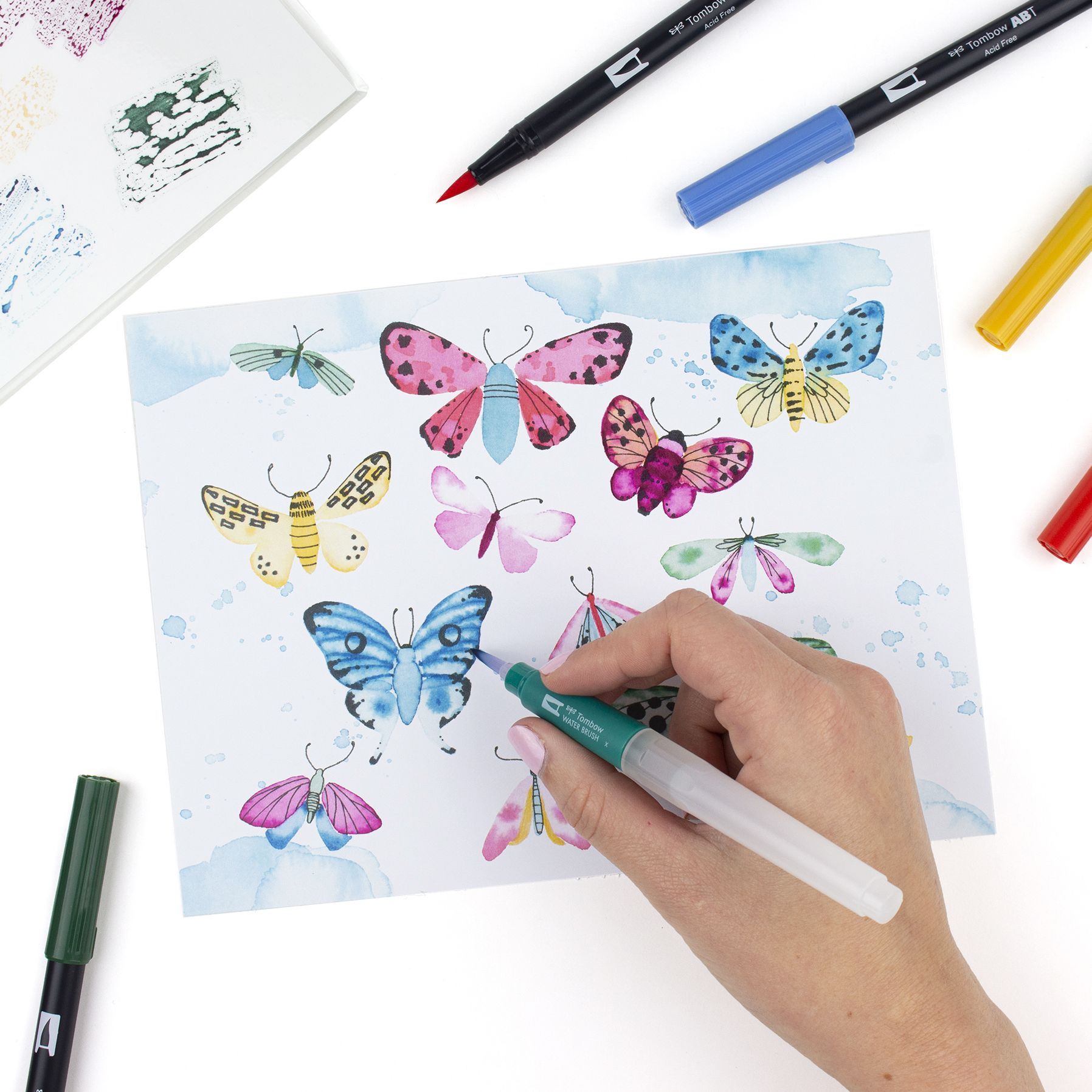 Tombow Watercolor Set Complete Kit with Dual Brush Pens, Water Brush, and Accessories