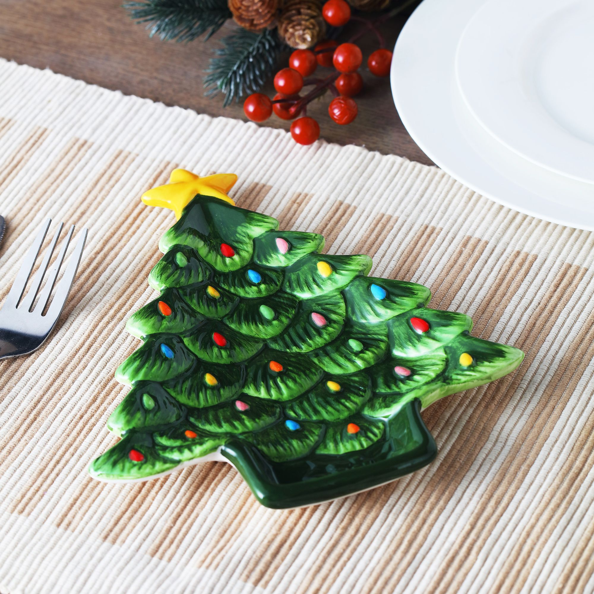 Green Nostalgic Tree 8" Appetizer plate