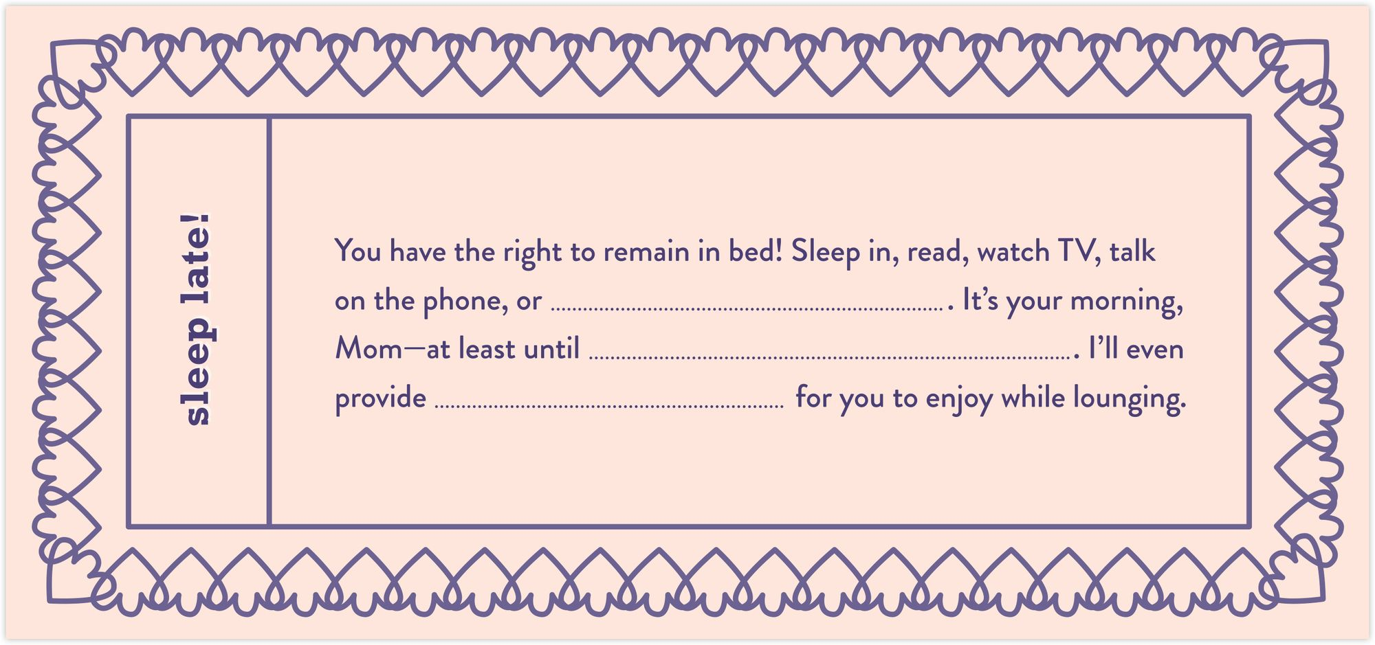 Fill in the Love Mom Vouchers