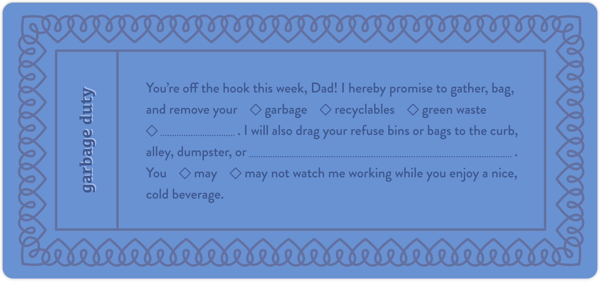 Fill in the Love Dad Vouchers