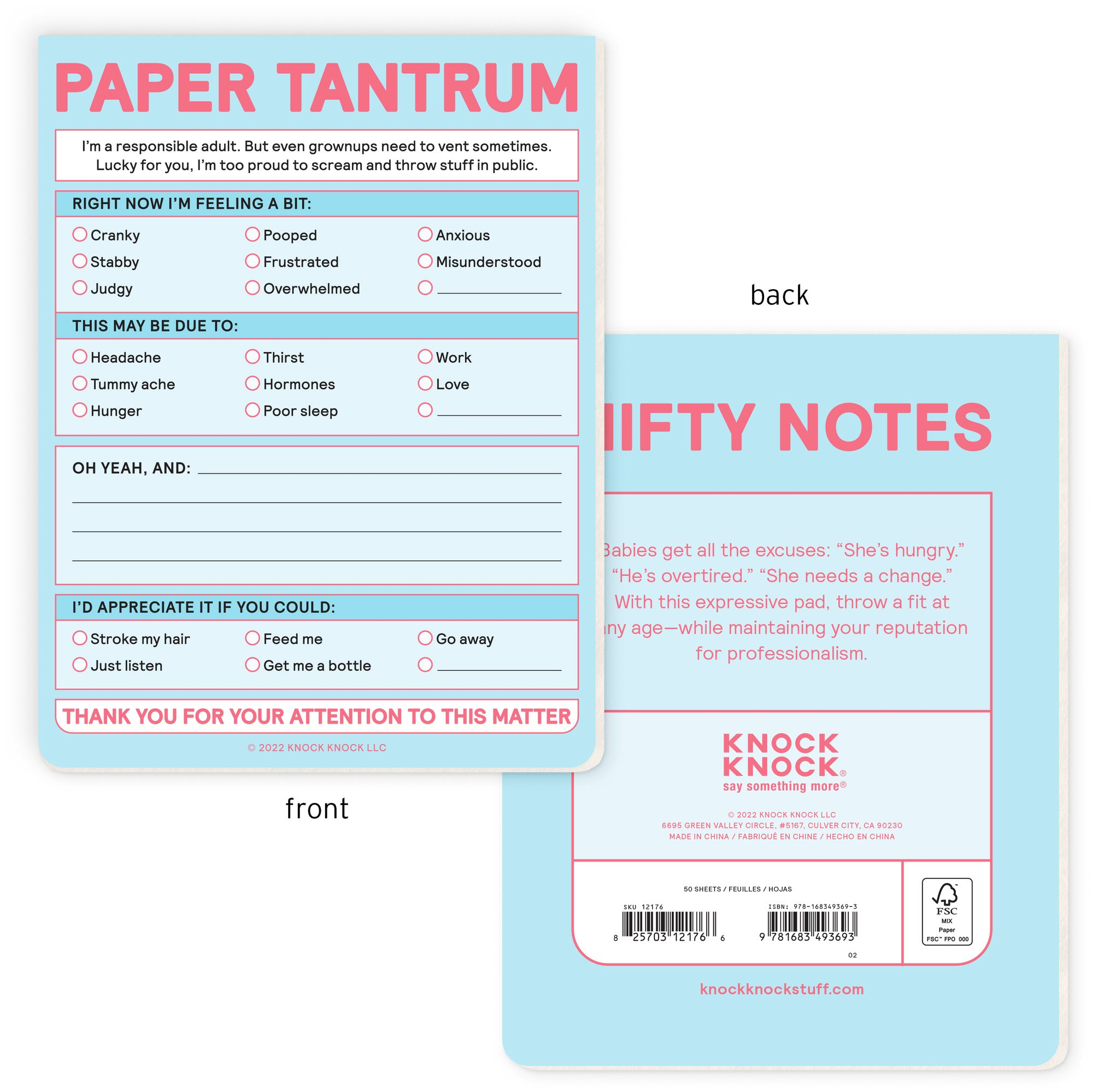 Paper Tantrum Pad Knock Knock Nifty Notes