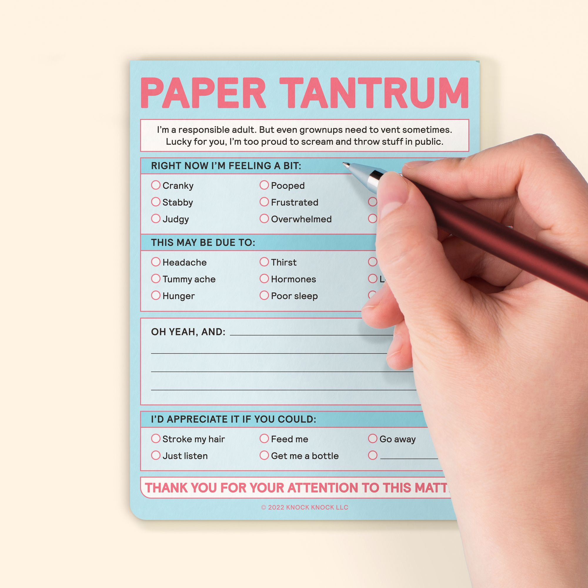 Paper Tantrum Pad Knock Knock Nifty Notes
