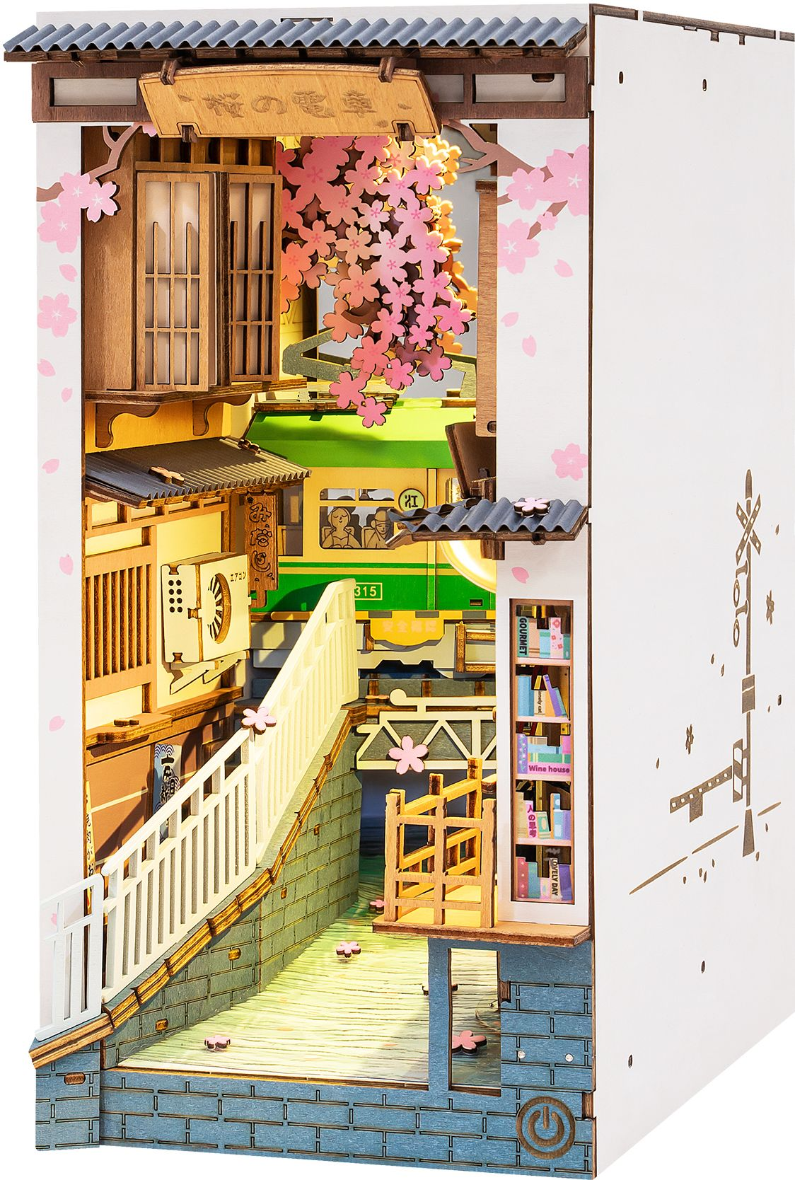 DIY Miniature Bookend: Sakura Tram